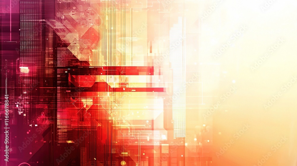 Poster abstract digital background with business elements and blending colors