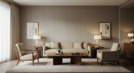 Serene Living Room Interior Design 