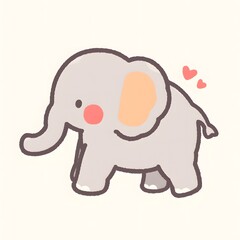 Fototapeta premium Cute elephant character illustration, Generative AI 
