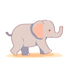 Obraz premium Cute elephant character illustration, Generative AI 