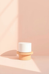 white cylinder on wooden platform