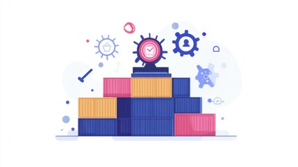 Obraz premium Efficient Global Logistics and Supply Chain Management: Optimized Shipping and Delivery System