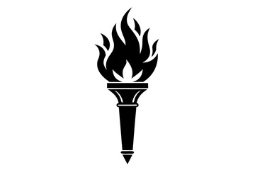 a fire torch silhouette vector Illustration