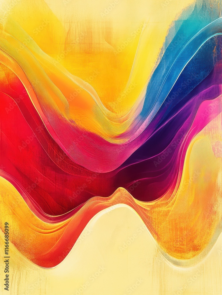Poster a colorful abstract image with a yellow and red background