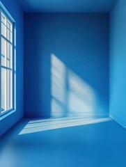 Obraz premium Empty blue studio room, used as background for display your products
