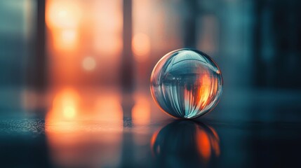 Sunset Reflection in a Crystal Ball