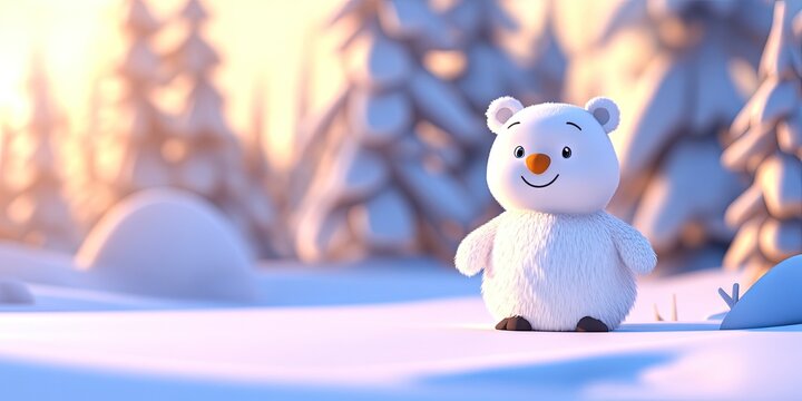 2D animated cartoon arctic scene