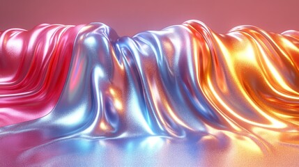 Obraz premium Abstract colorful satin fabric waves.