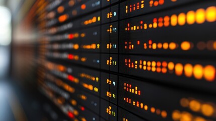 Naklejka premium Abstract digital data display with glowing lights.