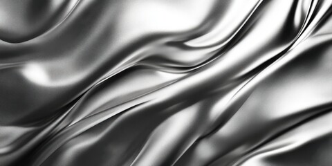 Fototapeta premium Abstract Silver Fabric Drapery: Elegant Waves and Luxurious Texture