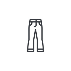 Denim pants with pockets line icon