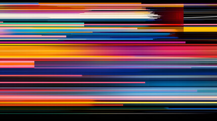 Futuristic glitch design with vibrant colors and layered motion effects. This abstract artwork creates dynamic visual experience, evoking sense of energy and movement