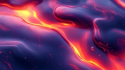 Abstract Fluid Art Red Orange Purple Swirls