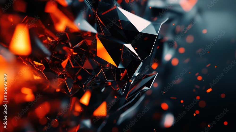 Poster abstract background with polygonal shapes and blurred edges, creating an...
