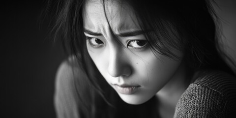 Woman with sad expression