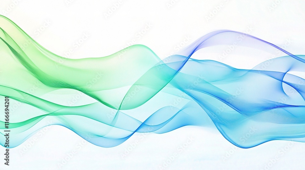 Aufkleber abstract digital waves in blue and green pattern for design use