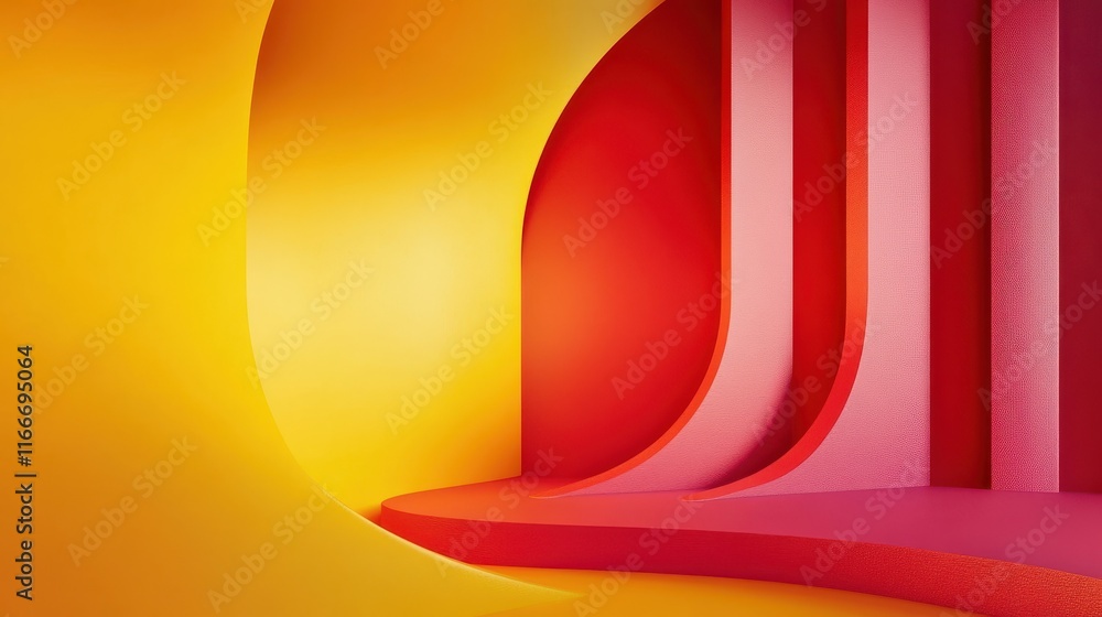 Poster a colorful abstract image with a yellow and red background