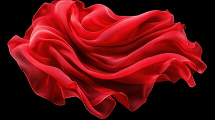 Crimson Silk Swirl: A Study in Red Fabric Drapery