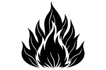 flame and fire black icon silhouette vector, Fire flame icon 