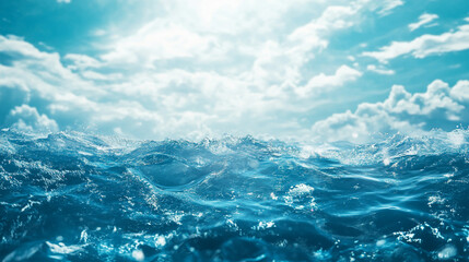 Fototapeta premium Celebrate the majesty of the oceans with this breathtaking image featuring colorful coral reefs, marine creatures, and shimmering waves