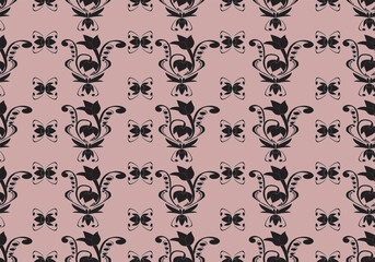 seamless damask floral  pattern design for ceramic tile fabric wallpaper background wrapping art print textile scrapbook paper