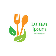 fresh and healthy vegetarian food logo design