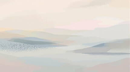 Obraz premium Serene Abstract Landscape for World Introvert Day