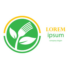 fresh and healthy vegetarian food logo design