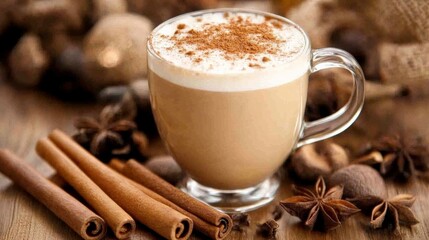 Cozy Cold Chai Latte with Cinnamon and Nutmeg