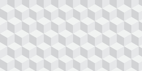 White geometric cube creative concept triangle overlap square technology background. digital cubes fabric and wallpaper grid block texture background.	
