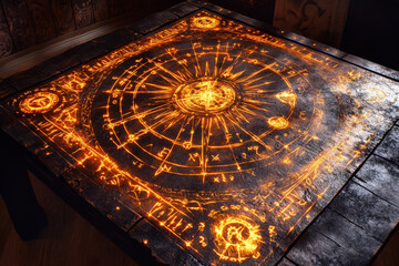 Obraz premium Occult sigil art dark temple digital design