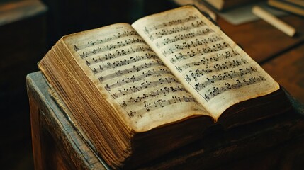 Obraz premium Old Book on Wooden Table