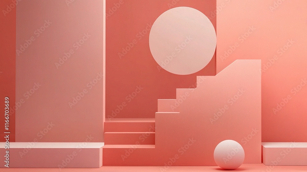 Poster clean and minimalistic abstract background with geometric shapes