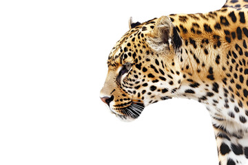 Obraz premium Fierce Leopard in Full Stature with Spots Isolated on Transparent Background