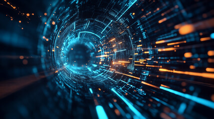 Fototapeta premium Title for the image: Abstract Fiber Optic Light Grid Design