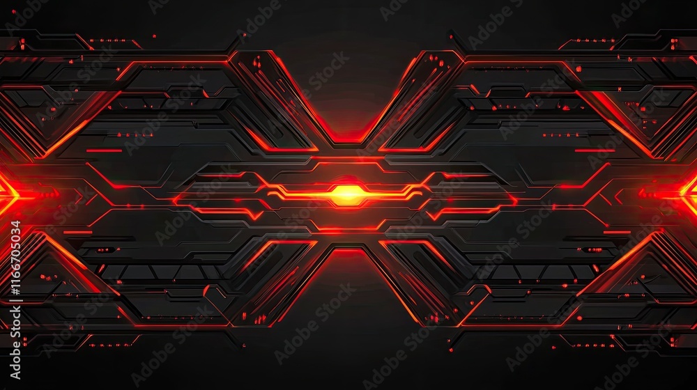 Poster a dynamic ai chip with glowing circuits and radiating trend arrows on a minimalist dark gradient.