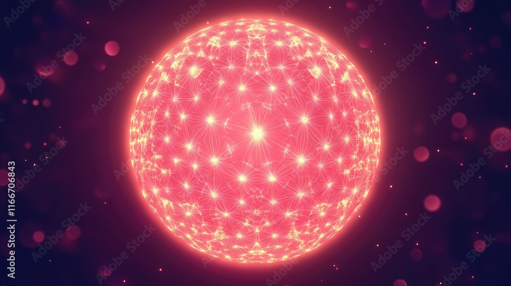 Poster a radiant glowing globe with interconnected strategic patterns overlaying a dark gradient.