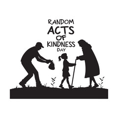 Random Acts Kindness Day shiloutee Art.