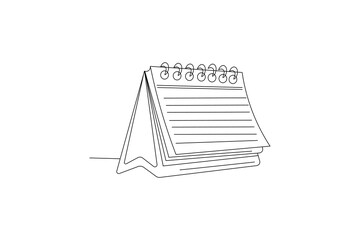 continuous calendar Single line drawing countdown, memorial day Table calendar and event day outline vector