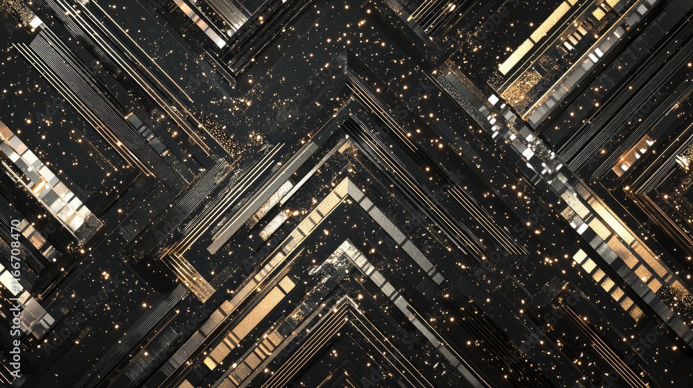 Poster luminous ai circuitry forming abstract trendline arrows on a minimalistic futuristic dark background