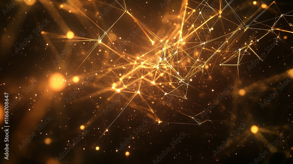 Aufkleber digital network concept with interconnected nodes and gigapixel detail