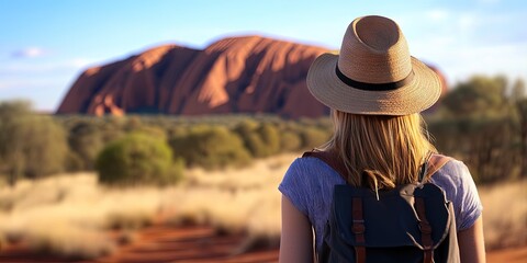 young female tourist in Australia