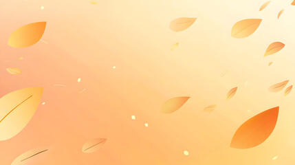 warm autumn background featuring golden and orange leaves floating gracefully. soft gradient creates serene atmosphere, perfect for seasonal themes
