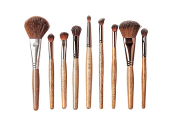Artistic makeup brush set with a unique design and premium finish isolated on transparent background
