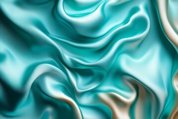 Fototapeta premium Dynamic turquoise olive gradient background, dynamic flow texture, poster header, minimalist style, Generative AI
