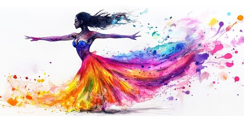 Fototapeta premium watercolor belly dancer