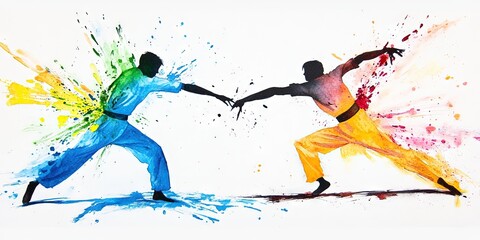 watercolor capoeira -
