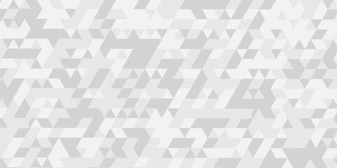 Fototapeta premium Abstract geometric white and gray background seamless mosaic and low polygon triangle texture wallpaper. Triangle shape retro wall grid pattern geometric ornament tile vector square element.