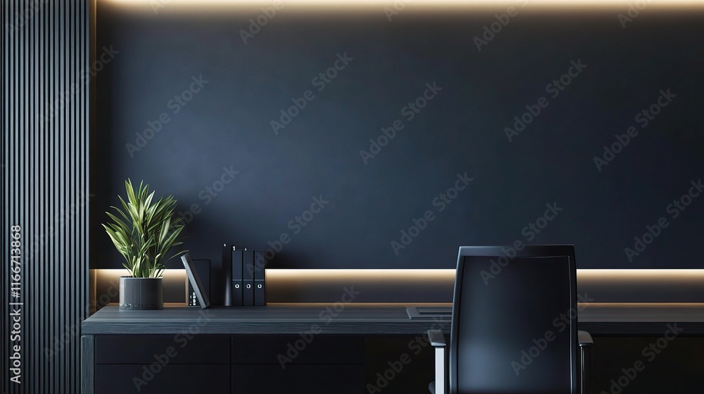 Poster clean dark office background with professional lines and minimalist design