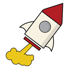 rocket launch icon vector illustration